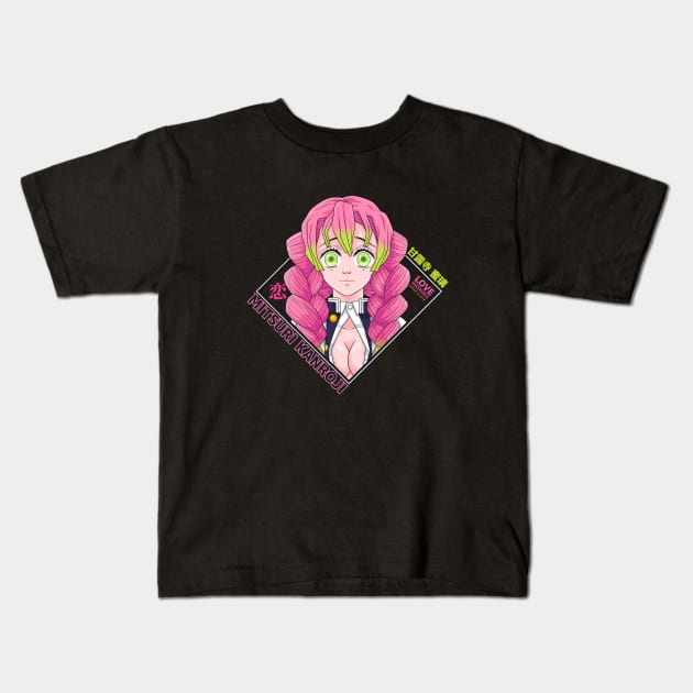 Mitsuri Kanroji Kids T-Shirt by TeeTowArt